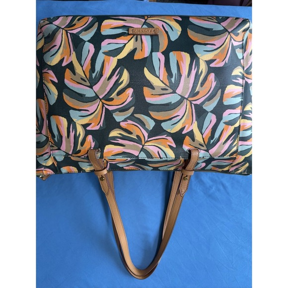 Fossil Handbags - Fossil Women's Rachel Vibrant Tropical Leaf Print Coated Canvas Tote Handbag